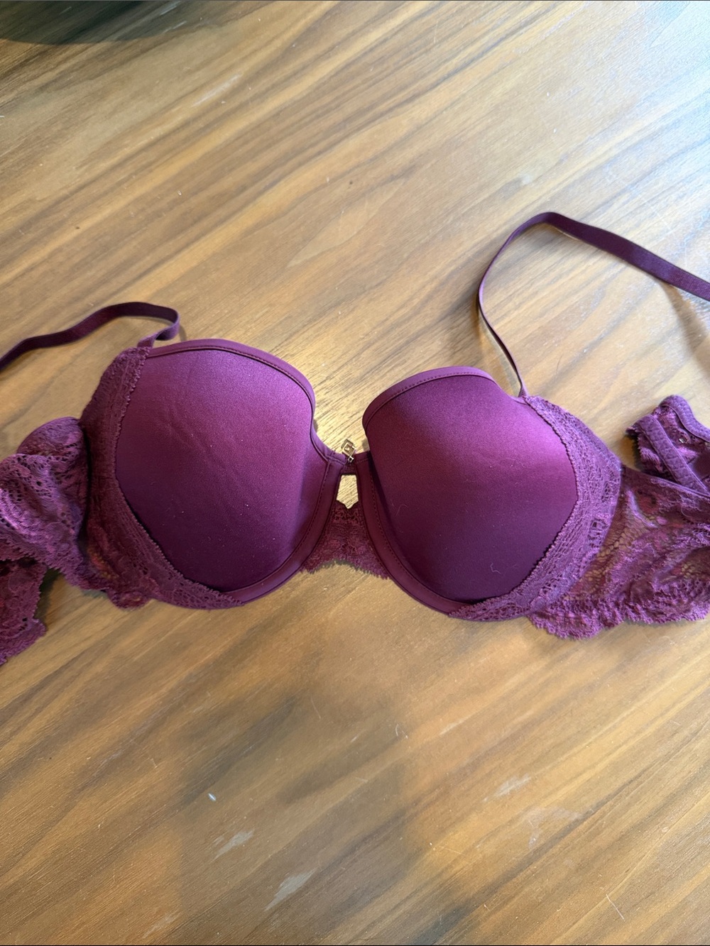 Plum Lace-Trim t-shirt bra